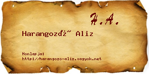 Harangozó Aliz névjegykártya